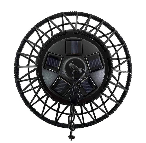 Solar Hängelampe Vintage-Stil Industrial Outdoor Hängeleuchte Warmweiß Schwarz 29cm