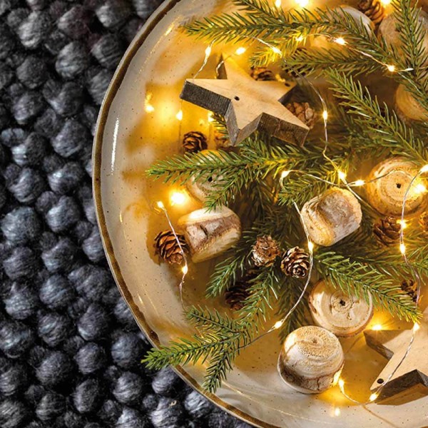 Lichterkette Micro LED Warmweiß Drahtlichterkette Timer Batteriebetrieb