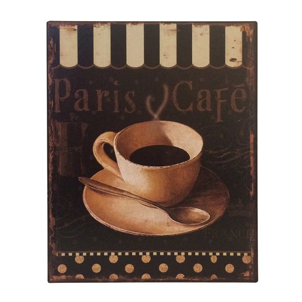 Blechschild PARIS CAFE Nostalgie Dekoschild Vintage 25x20cm
