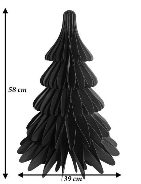 Tannenbaum Papier Schwarz Weihnachtsbaum Papierbaum 3D Weihnachtsdeko 58cm