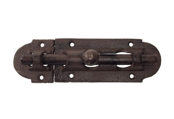 Rustikaler Türriegel Schlossriegel Schieberiegel Gusseisen Antik-Braun 19,5cm