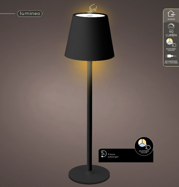 LED Tischlampe Kabellos Dimmbar Touch Tischleuchte Schwarz USB Warmweiß Kaltweiß