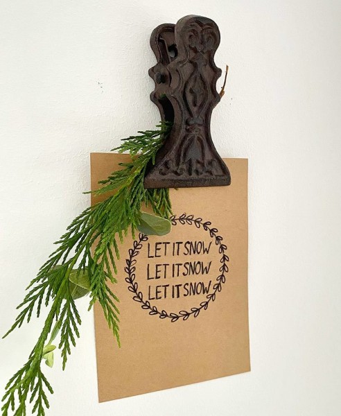 Wandkartenhalter Kartenklammer Gusseisen Braun Vintage Kartenklemme Clip 10cm