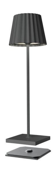 Sompex TROLL 2.0 Tischleuchte Anthrazit Aluminium mit Akku dimmbar Outdoor 38 cm
