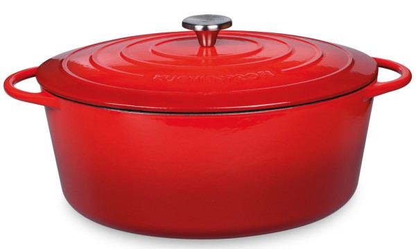 Küchenprofi Bräter Provence Oval Gusseisen Bratentopf Rot