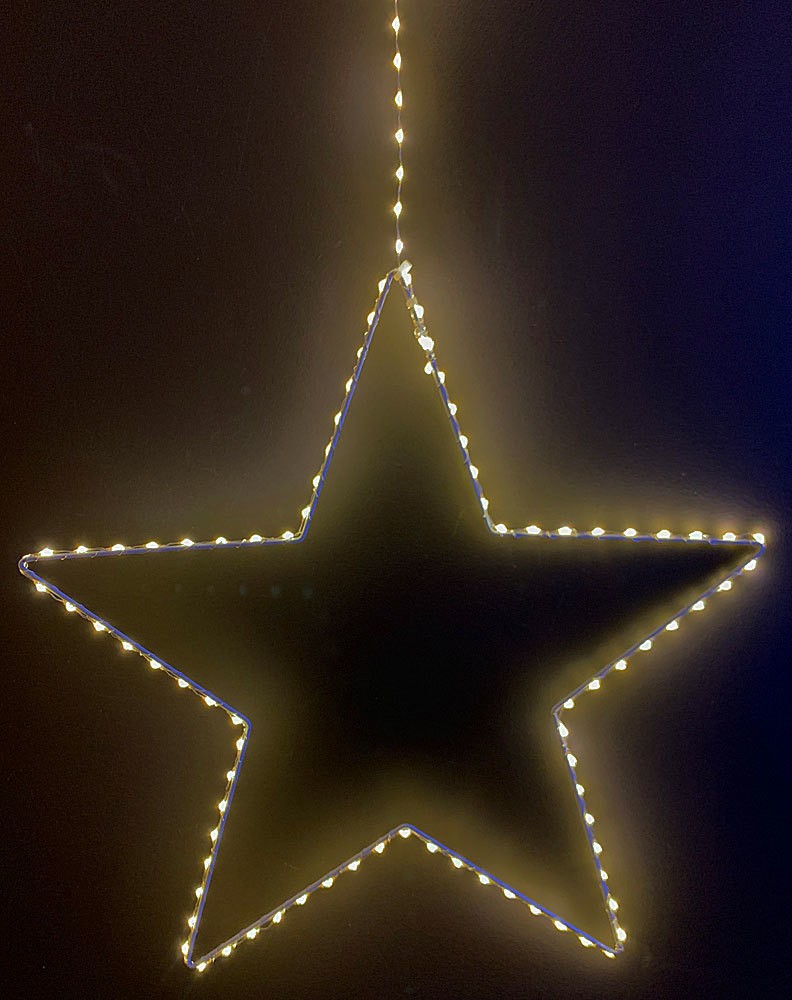 LED Stern an Lichterkette 130 LED Warmweiß Weihnachtsdeko Innen & Außen