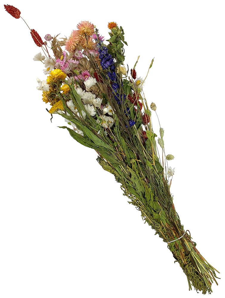 Trockenblumenstrauß Wildblumen Bunt Gräser Getrocknet Natur Blumenstrauß ca. 70cm
