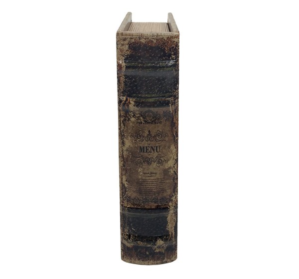 Hohles Buch mit Geheimfach MENU Buchversteck Antik-Stil