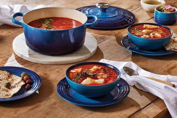 Le Creuset Frühstücksteller Steinzeug Azure Blau 22cm