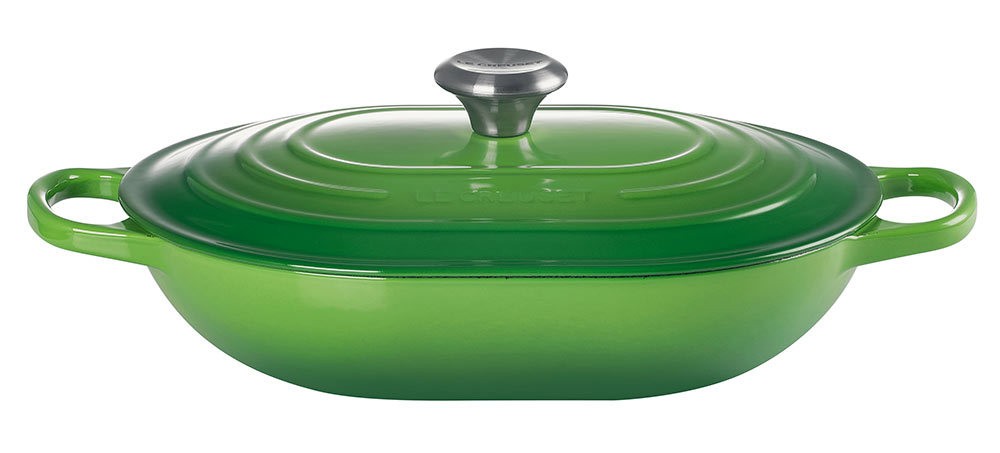 Le Creuset Oblong Signature Gusseisen Bamboo Green 31cm