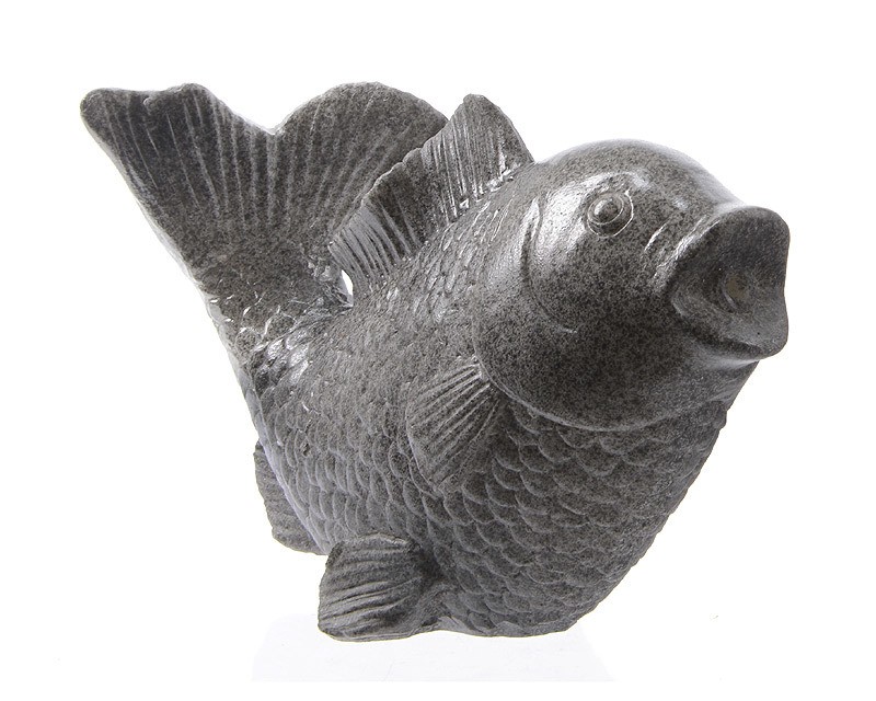 Wasserspeier Gartenfigur Fisch Stein-Optik inkl. Schlauch + Pumpe