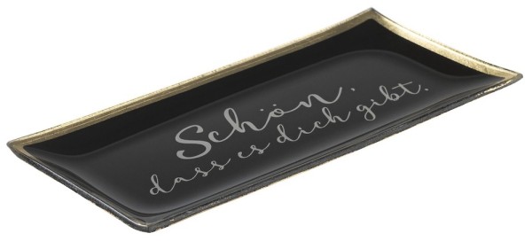 Giftcompany Love Plates Glasteller Schön, Dass Es Dich Gibt Rechteckig 21cm