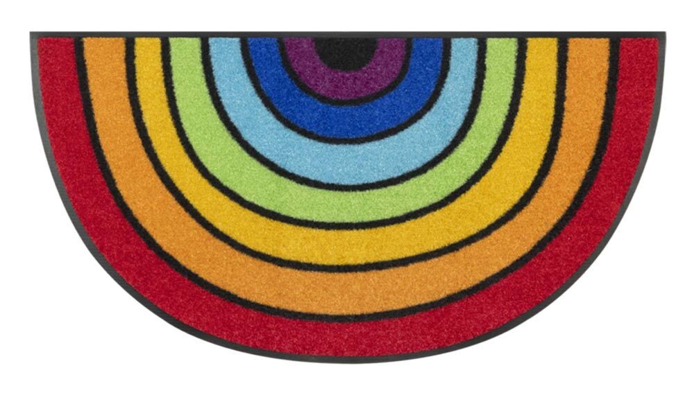wash+dry Fußmatte Round Rainbow waschbar 50x85cm