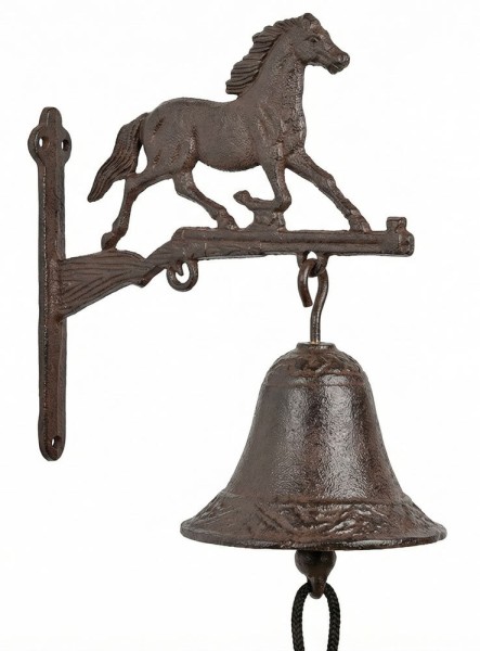 Türglocke Pferd Glocke Rustikal Gusseisen Landhausstil Antik-Stil Braun