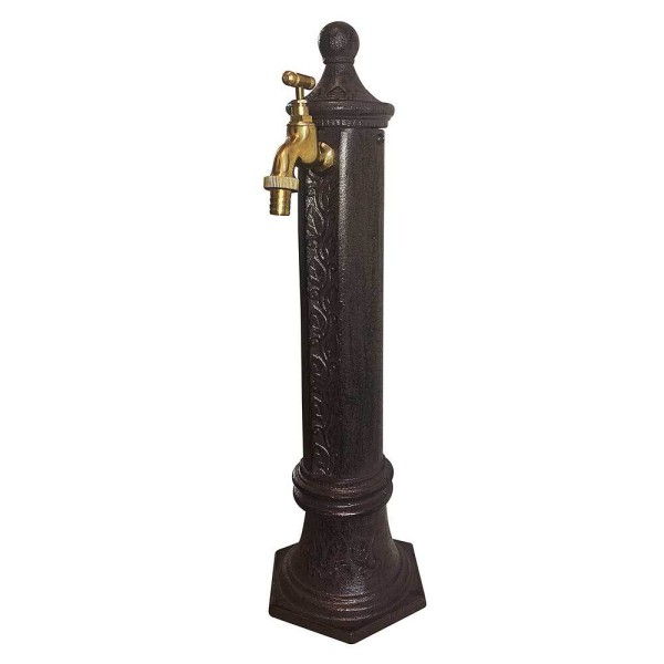 Wasserzapfsäule Wasserzapfstelle für Garten Standbrunnen Antik-Stil Braun 48cm