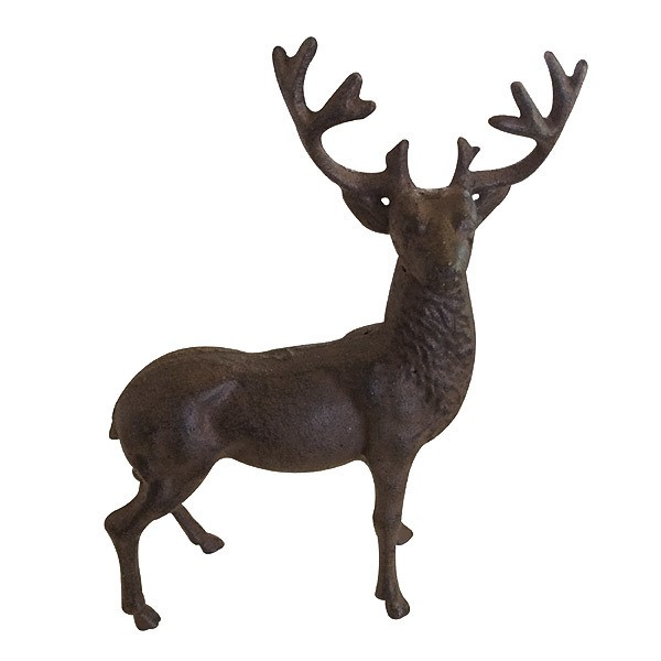 Rustikale Dekofigur Hirsch Gusseisen Antik-Braun 24cm Rustikale Dekofigur Hirsch Gusseisen Antik-Braun 24cm