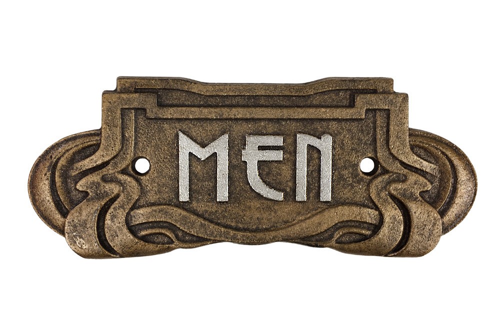 Türschild MEN Gusseisen Bronze Herren-WC Belle Epoque Toilettenschild Antik-Stil