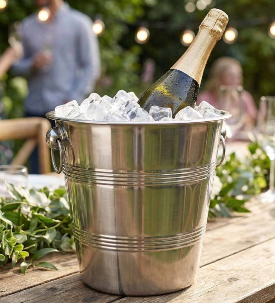 Sektkühler Edelstahl poliert Weinkühler Champagnerkühler Getränkekühler