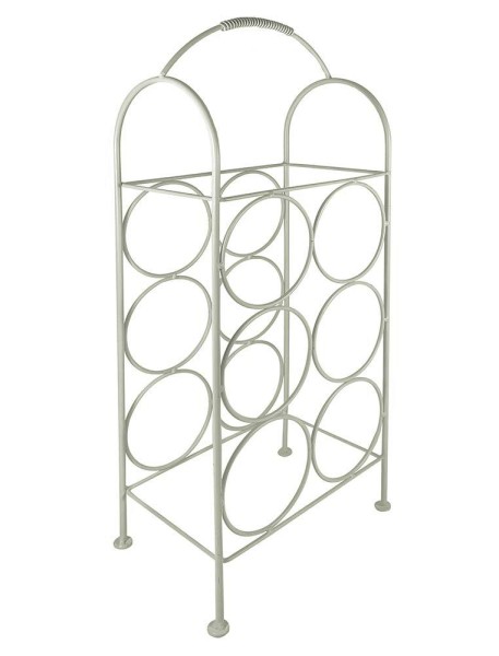 Weinregal Metall Weiß Flaschenregal für 6 Flaschen Standregal Vintage-Stil