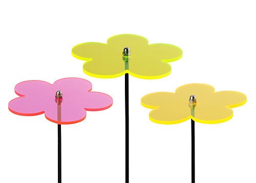 Leuchteffekt Gartenstab -Set Blumen florierend 3-teilig 50cm