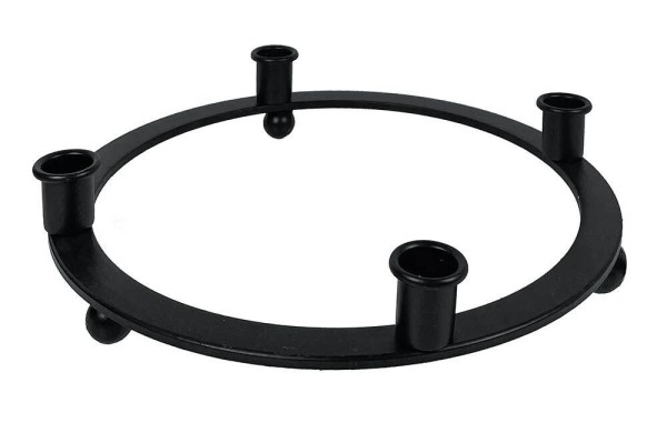 Adventskranz Metallring Schwarz Rund 4 Kerzenhalter Eisen Modern 28cm