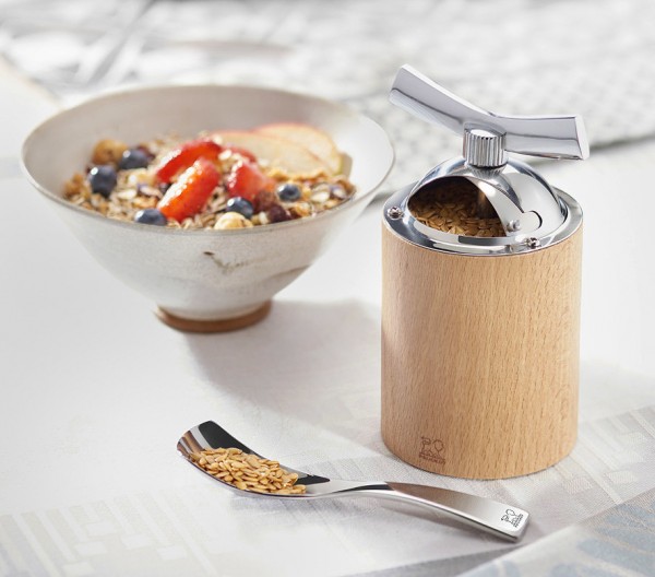 Peugeot Isen Leinsamenmühle Kornmühle Holz Natur 13cm