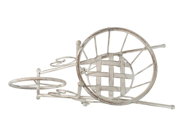 Blumentopfhalter Schubkarre Nostalgie Pflanztopfhalter Landhaus Metall Weiß
