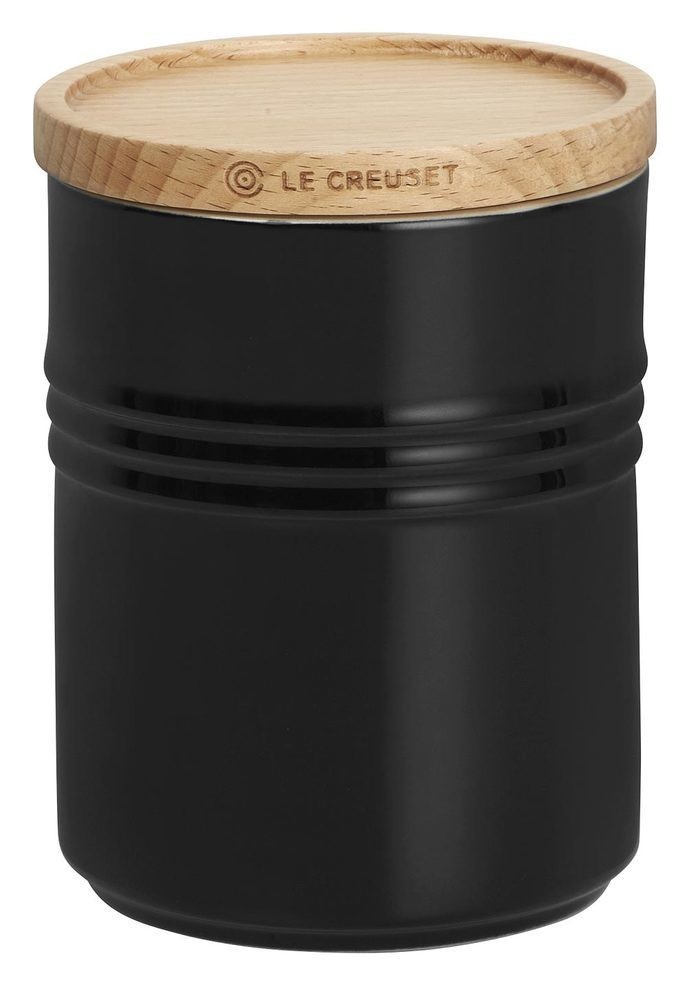 Le Creuset Vorratsdose mit Holzdeckel Schwarz 540ml günstig online kaufen