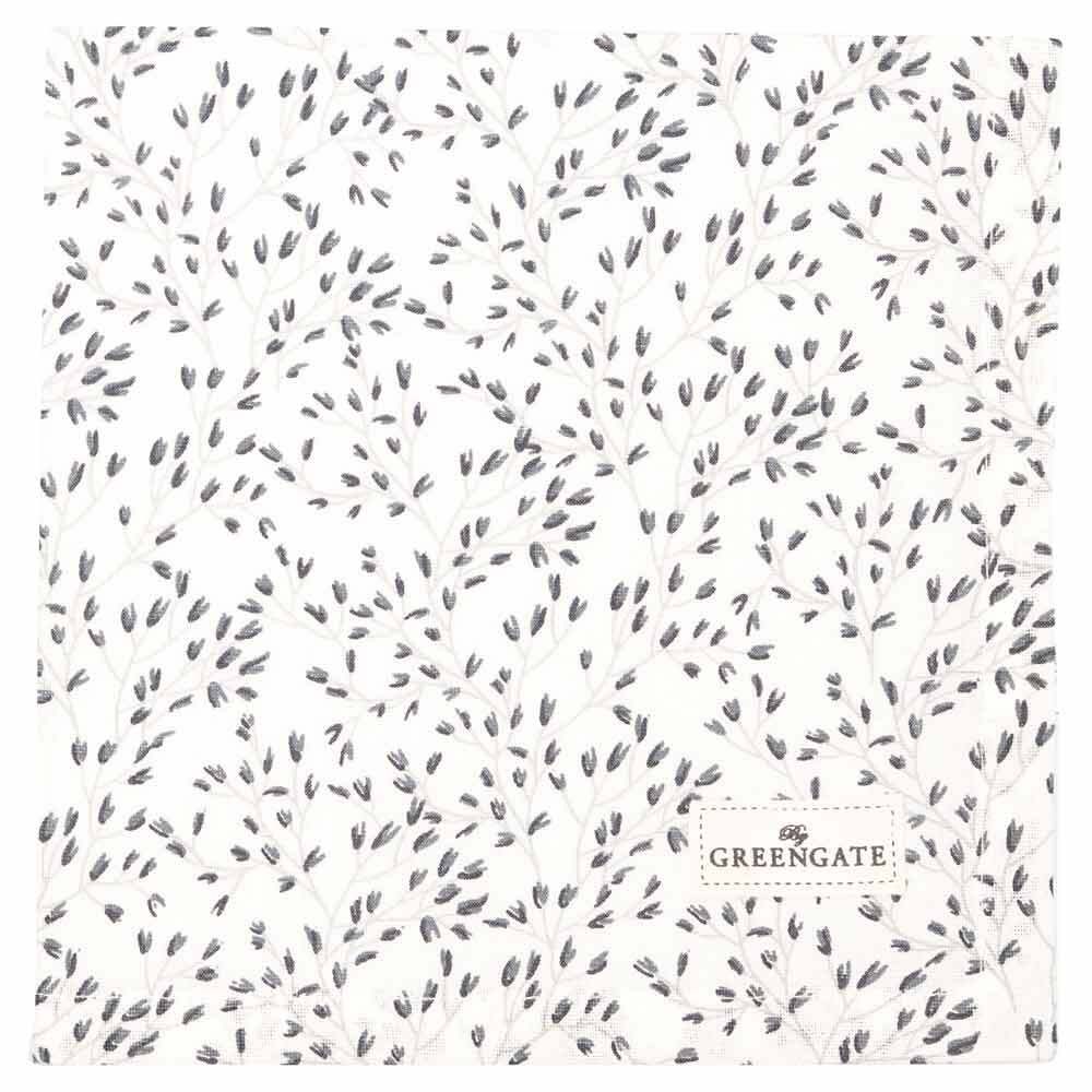 Greengate Stoffserviette Ofelia White Blüten 40x40cm günstig online kaufen
