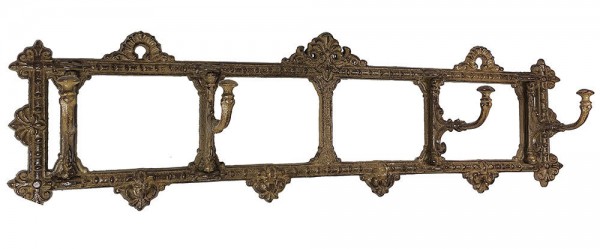 Wandgarderobe Nostalgie 4 bewegliche Haken Gusseisen Braun Antik-Stil Vintage
