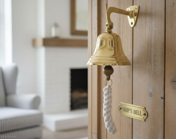 Schiffsglocke Nostalgie Messing Glocke Maritim Türglocke 9 cm
