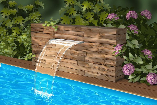 Ubbink Niagara 60 LED Wall Wasserfall Element Edelstahl Beleuchtet