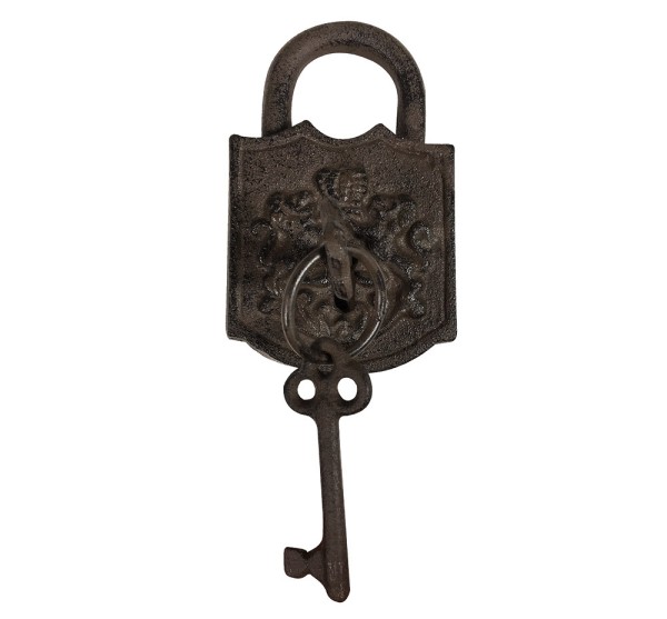 Deko Vorhängeschloss Gusseisen Rustikal mit 2 Schlüsseln Vintage Antik-Stil