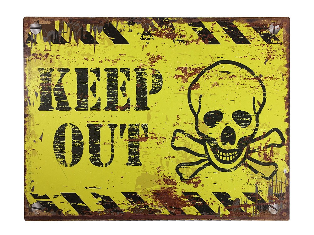 Blechschild KEEP OUT Dekoschild Vintage Warnschild Betreten Verboten 25x33cm