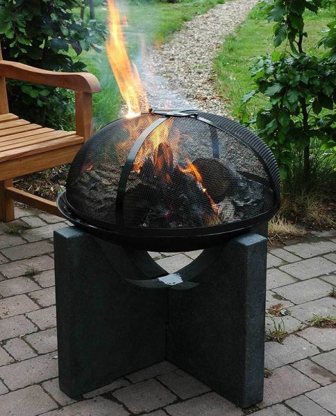 Funkenschutz für Feuerschale Lagerfeuer Feuerkorb Funkenhaube Rund 58cm