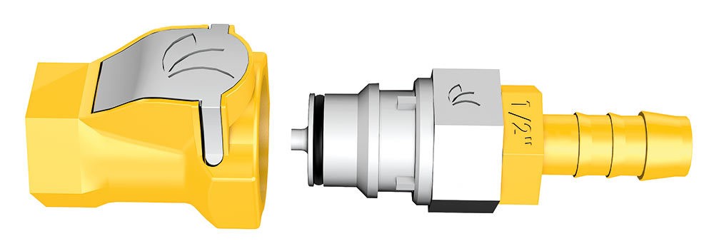 Lilie Push-and-Connect Ventiladapter und Schnellkupplung 1/2"-IG WeißGELB 1/2"-IG x 12mm