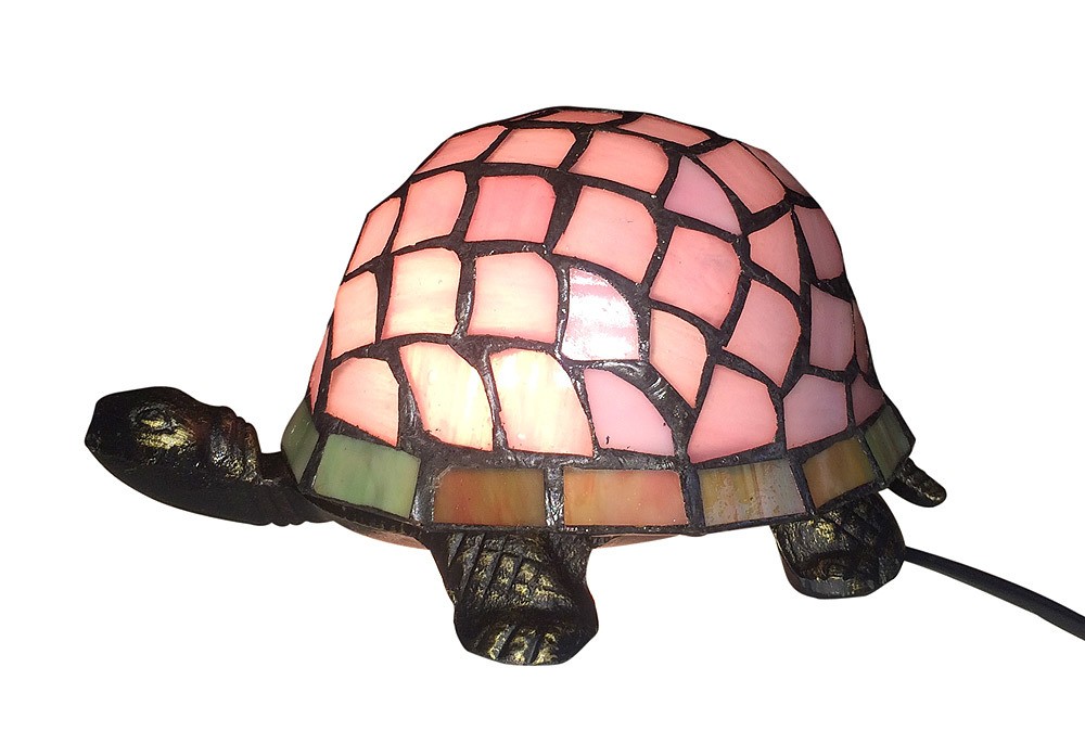 Tiffany-Leuchte Schildkröte Tiffanylampe Tischlampe Tischleuchte Lila
