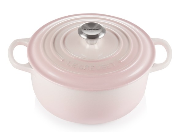 Le Creuset Bräter Signature Rund Gusseisen Shell Pink 20cm