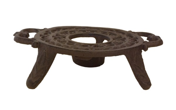 Rustikales Stövchen Rechaud Antik-Stil Gusseisen Braun Rund Ø17cm