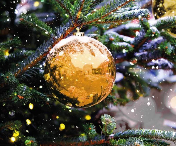 Große Weihnachtskugel 20 cm Gold Wetterfeste XL Christbaumkugel Außen und Innen