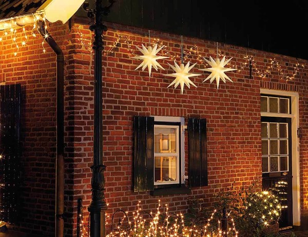 Weihnachtssterne Beleuchtet 3 Stück LED Stern Außen Innen zum Hängen Timer 12cm