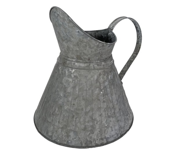 Großer Deko Krug Zink Zinkkrug zum Bepflanzen Zinkkanne Landhaus Vintage-Stil