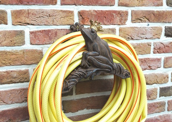 Gartenschlauchhalter Wand Froschkönig Frosch Gusseisen Schlauchhalter Antik-Stil