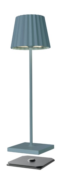 Sompex TROLL 2.0 Tischleuchte Blau Aluminium mit Akku dimmbar Outdoor 38 cm