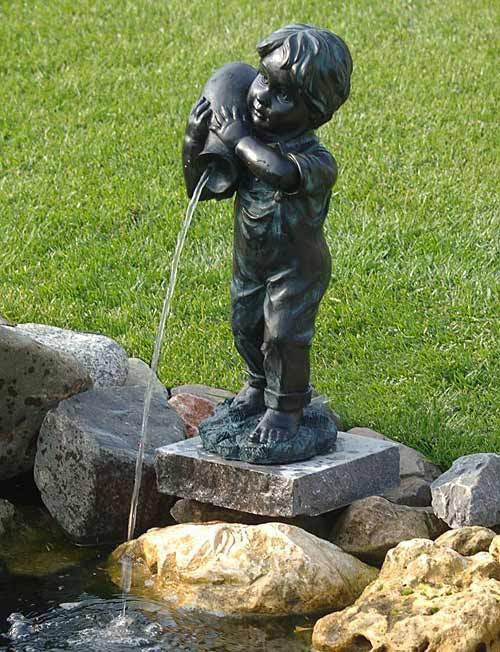 Ubbink Yannick Wasserspeier Teichfigur Bronze-Optik 48cm