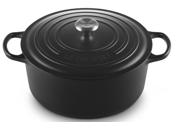 Le Creuset Bräter Signature Rund Gusseisen Schwarz 26cm