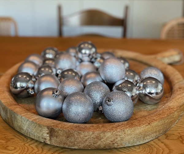 Christbaumkugeln Silber 30 Stück Weihnachtsbaumkugeln Christbaumschmuck