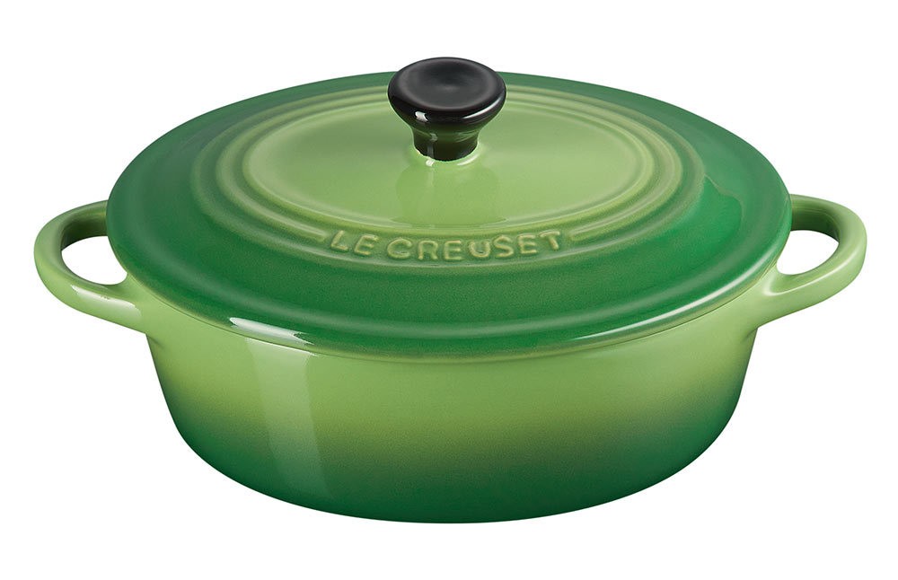 Le Creuset Mini-Cocotte Oval Steinzeug Bamboo Green 12cm