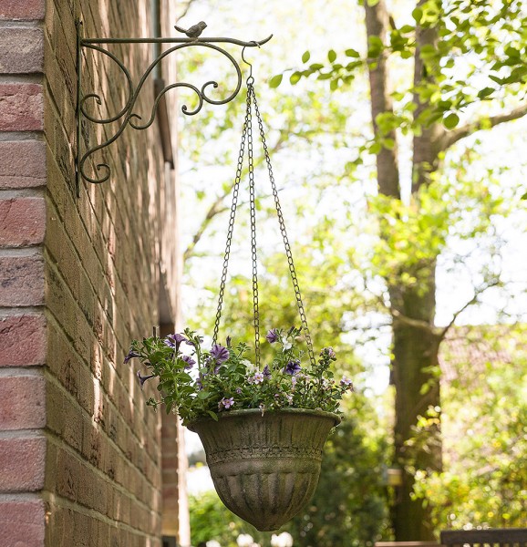 Wandhalterung für Blumenampel Vintage Wandhaken Blumentopf Grün Patiniert