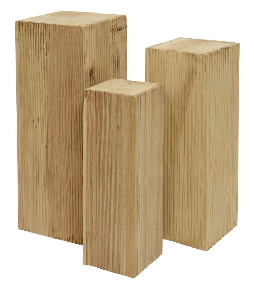 Blumensäule Holz 3 Stück Dekosäule Set Holzsäule Säule Blumenhocker